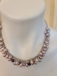 Nappa Valley Peach And Mauve Pearls With Briolet Amethyst