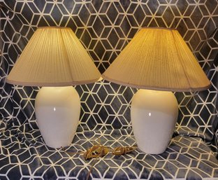 Ceramic Whit Table Lamps-               -           - - -                     -          -       - Loc:Garage