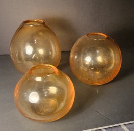 Amber Mid Century Glass Globes.      -          -         -           -          -    -     GS3