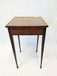 Antique 19th Century Mohagany One Drawer Accent Side Table