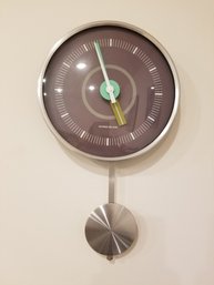 Small George Nelson Wall Clock With Pendulum - Battery Operated