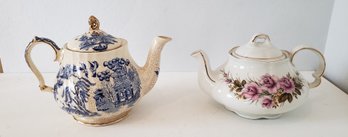 Two Vintage English Ironstone Tea Pots