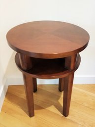 Small Round Hardwood Side Table