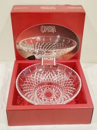 RCR Royal Crystal Rock Opera Open 24 Percent Lead Crystal Centerpiece Bowl In Box - Never Used