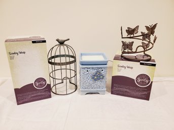 Scentsy Assortment- Two New Warmer Wraps & Pretty Blue Forget Me Not Alzheimer's Warmer