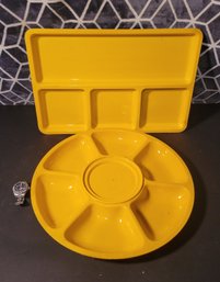 Mid Century Modern MCM Banana Yellow Serving Set.          -       - - - - - - - - - - Loc:GS2