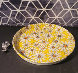 MCM Daisey Enameled Tin Serving Platter.  -            -           -          -        - Loc:GS2