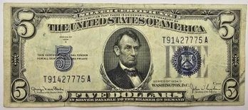 Series Of 1934 $5.00 Bill BLUE SEAL