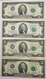 (4) Series Of 1976 $2.00 Bills