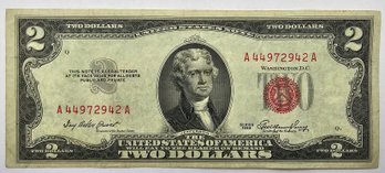 Series Of 1953 $2.00 Bill RED SEAL GREAT SHAPE