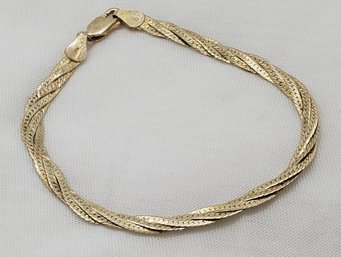 Vintage Sterling Silver 7' Danecraft Italian Gold Plated Bracelet ~ 4.27 Grams