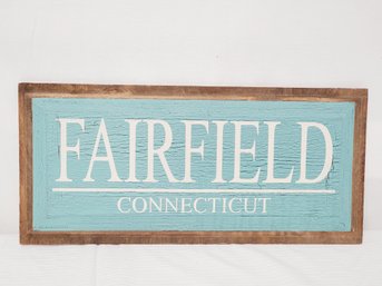 Painted Wood FAIRFIELD Connecticut Wall Sign By Well Spoken