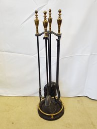 Pilgrim Home & Hearth Cast Iron & Brass Fireplace Tool Set