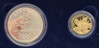 2002 Olympic Winter Games Commemorative Coins  WEST POINT GOLD COIN PHILADELPHIA SILVER