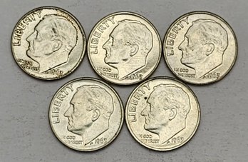 5 1963 Roosevelt Dimes