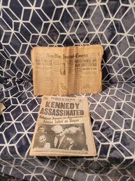 Old Newspapers . NY Daily News Kennedy Assasinated And Journal Courier 4/28/1925.    - - - - - - - Loc:GS3bag