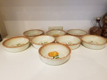 Nantucket Pottery 5.75' Mini Pie Quiche Tart Dish Apple Design Bakeware