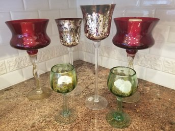 Vintage Glass Candle Votive Holders