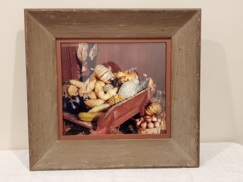 Vintage 1934 Photograph Vegetable Still Life Wall Art In Primitive Wood Frame