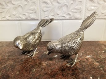 Vintage EPNS Silver Metal Bird Paperweights/table Decor