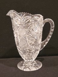 Beautiful Antique Cut Crystal 10' Water Pitcher