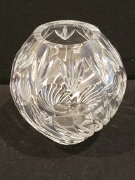 Vintage Cut Crystal Globe Shaped Flower Vase