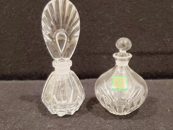 Two Pretty Crystal Perfume Bottles - Marquis By Waterford