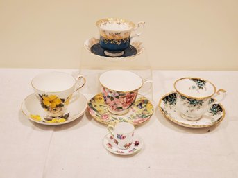 Selection Of Vintage Bone China Tea Cups & Saucers - Shelley, Royal Albert, Duchess & Regency