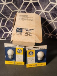 Vintage G.E. Night Light Bulbs.  Full Size Base. New Old Stock. Group #2    - - - - - - - -Loc:GS4