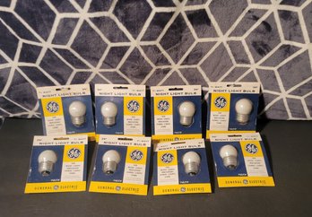 Vintage G.E. Night Light Bulbs.  Full Size Base. New Old Stock. Group #3    - - - - - - - -Loc:GS4 Brown Bag