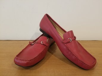 Ladies Talbots Red Leather Slip-on Loafers - Size 11