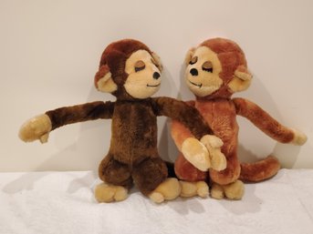 Vintage Dakin Nature Babies Close-Up Plush Monkeys, Adorable Hugging Stuffed Animals