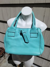 Talbots Gently Ised Turquoise Handbag