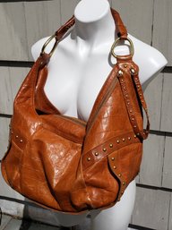 Sexy Kenneth Cole Orange Leather Hobo Handbag