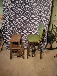 Pair Of Vintage Step Stools / Sitting Stools