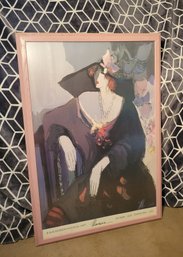 Maimon Print.  Framed In A Pink Wood Frame.