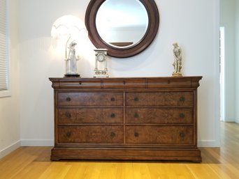 Vintage Ethan Allen Large Burlwood Townhouse Collection Dresser