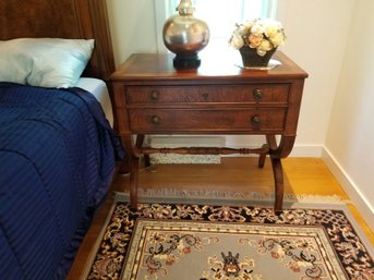 Vintage Pair Of Ethan Allen Large Burlwood Nightstand From The Townhouse Collection