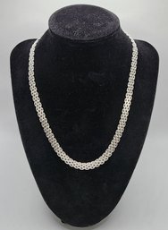 Italian Sterling Silver 8mm Bismarck Link Chain Necklace