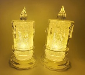 Pair Of Battery Operated Flameless Candle Night Lights