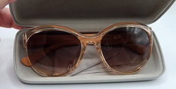 Calvin Klein Translucent Apricot/Grey Sunglasses With Branded Case