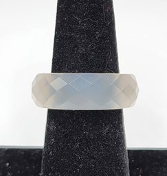 White Onyx Carved Band Ring