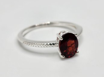 Red Garnet Ring In Sterling Silver