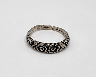 Vintage Floral Sterling Silver Ring