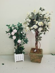 Japanese Camellia, Cape Jasmine Faux Flower Topiary Style Arrangements #17