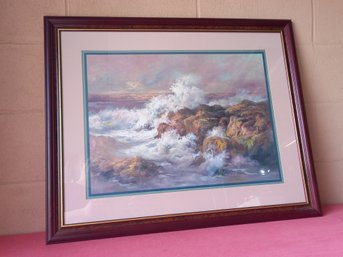 Lee K Parkinson 93 Waves Crashing On The Rocks Print