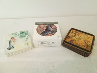 Sandstone, Ceramic & Wood Coaster Sets