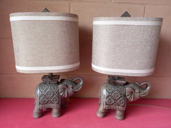 Pair Of Elephant Table Lamps