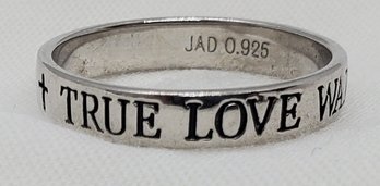 Vintage Sterling Silver Size 11 'True Love Waits' Ring ~ 3.70 Grams