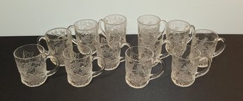 A Dozen Glass Mugs, No Chips Or Cracks